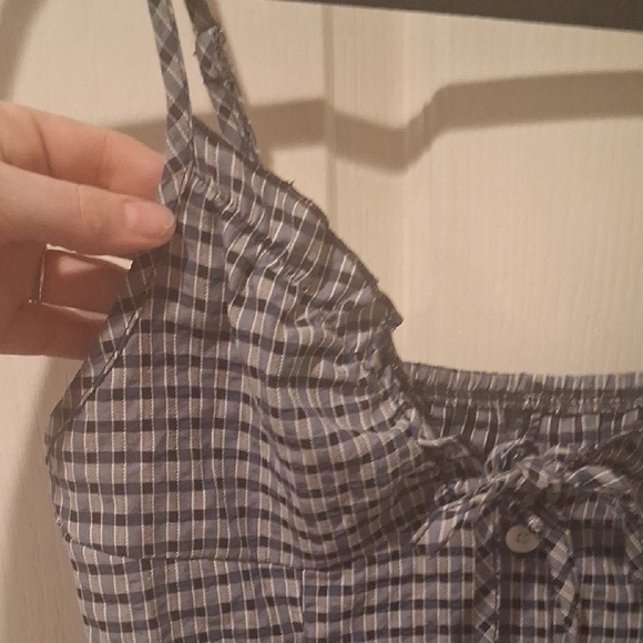 Women's Checkered Ruffle MINI DRESS - Picture 3 of 6